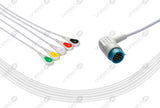 Medtronic Compatible One Piece Reusable ECG Cable - IEC - 5 Leads Snap