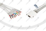 Midmark Compatible One Piece Reusable ECG Cable - AHA - 10 Leads Banana