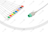 Spacelabs Compatible One Piece Reusable ECG Cable 10 Leads Snap
