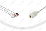 AAMI 5Pin Compatible One Piece Reusable ECG Cable 3 Leads Snap