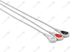 AAMI 5Pin Compatible One Piece Reusable ECG Cable - AHA - 3 Leads Snap
