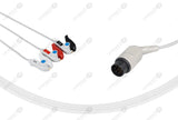 Nihon Kohden Compatible One Piece Reusable ECG Cable 3 Leads Grabber