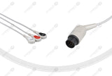 Nihon Kohden Compatible One Piece Reusable ECG Cable 3 Leads Snap