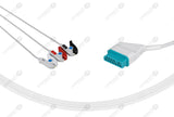 Nihon Kohden Compatible One Piece Reusable ECG Cable 3 Leads Grabber