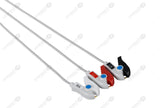 MEK Compatible One Piece Reusable ECG Cable - AHA - 3 Leads Grabber