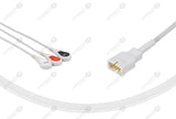 MEK Compatible One Piece Reusable ECG Cable 3 Leads Snap
