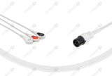 MEK Compatible One Piece Reusable ECG Cable 3 Leads Snap