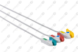 Nihon Kohden Compatible One Piece Reusable ECG Cable - IEC - 3 Leads Grabber