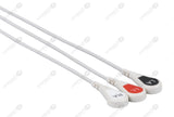 Nihon Kohden Compatible One Piece Reusable ECG Cable - AHA - 3 Leads Snap