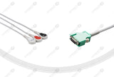 Nihon Kohden Compatible One Piece Reusable ECG Cable 3 Leads Snap