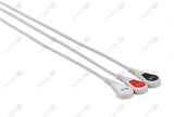 Nihon Kohden Compatible One Piece Reusable ECG Cable - AHA - 3 Leads Snap