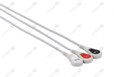 COLIN Compatible One Piece Reusable ECG Cable - AHA - 3 Leads Snap