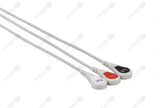 Siemens Compatible One Piece Reusable ECG Cable - AHA - 3 Leads Snap