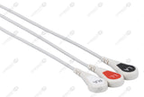 Datascope Compatible One Piece Reusable ECG Cable - AHA - 3 Leads Snap