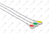 AAMI 6Pin Compatible One Piece Reusable ECG Cable - IEC - 3 Leads Snap