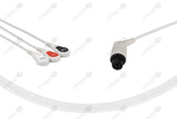 AAMI 6Pin Compatible One Piece Reusable ECG Cable 3 Leads Snap