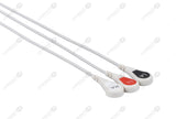 AAMI 6Pin Compatible One Piece Reusable ECG Cable - AHA - 3 Leads Snap