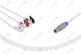 SonoScape Compatible One Piece Reusable ECG Cable 3 Leads Grabber