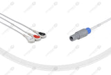 SonoScape Compatible One Piece Reusable ECG Cable 3 Leads Snap