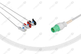 GE-Hellige Compatible One Piece Reusable ECG Cable 3 Leads Grabber
