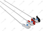 GE-Hellige Compatible One Piece Reusable ECG Cable - AHA - 3 Leads Grabber