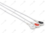 Biolight Compatible One Piece Reusable ECG Cable - AHA - 3 Leads Snap