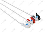 Fukuda Denshi Compatible One Piece Reusable ECG Cable - AHA - 3 Leads Grabber