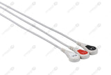 Fukuda Denshi Compatible One Piece Reusable ECG Cable - AHA - 3 Leads Snap