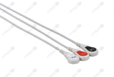 Siemens CT Compatible One Piece Reusable ECG Cable - AHA - 3 Leads Snap