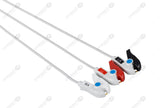 CAS Medical Compatible One Piece Reusable ECG Cable - AHA - 3 Leads Grabber