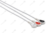 CAS Medical Compatible One Piece Reusable ECG Cable - AHA - 3 Leads Snap