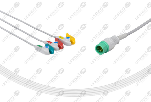 Biolight Compatible One Piece Reusable ECG Cable - IEC - 3 Leads Grabber