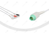Mennen Compatible One Piece Reusable ECG Cable - AHA - 3 Leads Snap