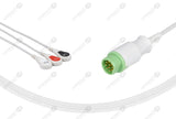Siemens Compatible One Piece Reusable ECG Cable 3 Leads Snap