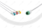 DRE Compatible One Piece Reusable ECG Cable - IEC - 3 Leads Grabber