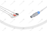 Marquette Compatible One Piece Reusable ECG Cable 3 Leads Snap