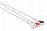 Marquette Compatible One Piece Reusable ECG Cable - AHA - 3 Leads Snap