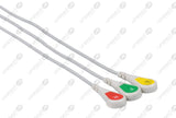 Philips Compatible One Piece Reusable ECG Cable - IEC - 3 Leads Snap