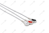 Philips Compatible One Piece Reusable ECG Cable - AHA - 3 Leads Snap