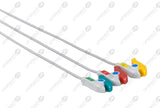 Marquette Compatible One Piece Reusable ECG Cable - IEC - 3 Leads Grabber