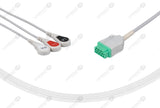 Marquette Compatible One Piece Reusable ECG Cable 3 Leads Snap