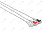 Artema Compatible One Piece Reusable ECG Cable - AHA - 3 Leads Snap