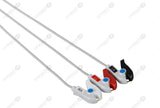 Kontron Compatible One Piece Reusable ECG Cable - AHA - 3 Leads Grabber