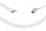 Fukuda Compatible One Piece Reusable ECG Cable with 3 snap lead