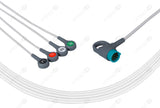 Medtronic Compatible One Piece Reusable ECG Cable - AHA - 4 Leads Snap