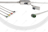 Schiller Compatible One Piece Reusable ECG Cable - IEC - 4-Lead Snap