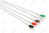 MEK Compatible One Piece Reusable ECG Cable - AHA - 5 Leads Snap