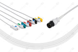 MEK Compatible One Piece Reusable ECG Cable - IEC - 5 Leads Grabber