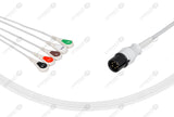 MEK Compatible One Piece Reusable ECG Cable 5 Leads Snap