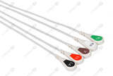 MEK Compatible One Piece Reusable ECG Cable - AHA - 5 Leads Snap